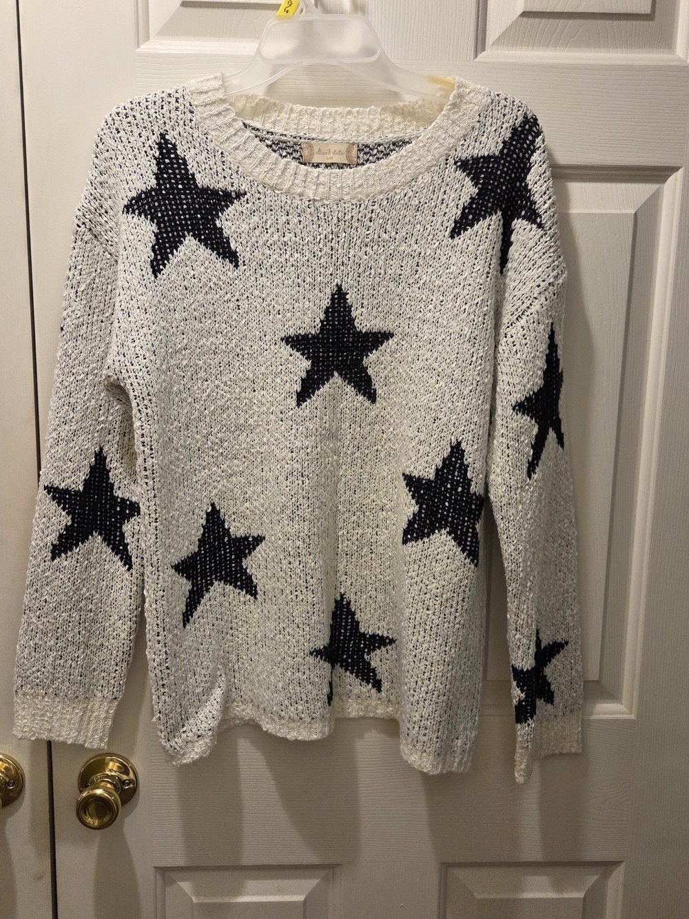 Altar'd State Cream Sweater with Black Star Motif